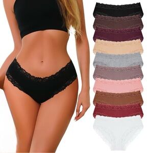 10-pack cotton & lace bikini panties for women size XXL lingerie